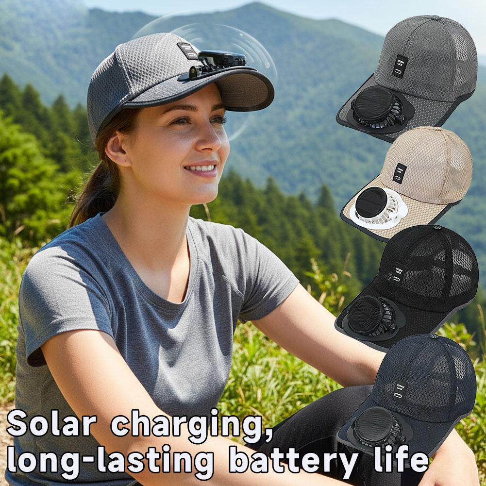 Renewable Energy Fan - Sombrero con Ventilador Solar, Recargable por