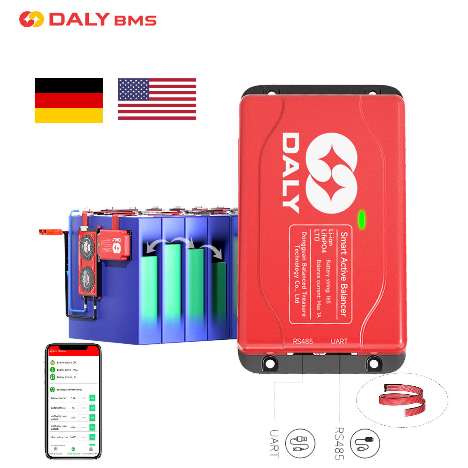 Smart Bms - Daly-equilibrador de ecualizador activo 1A, equilibrador